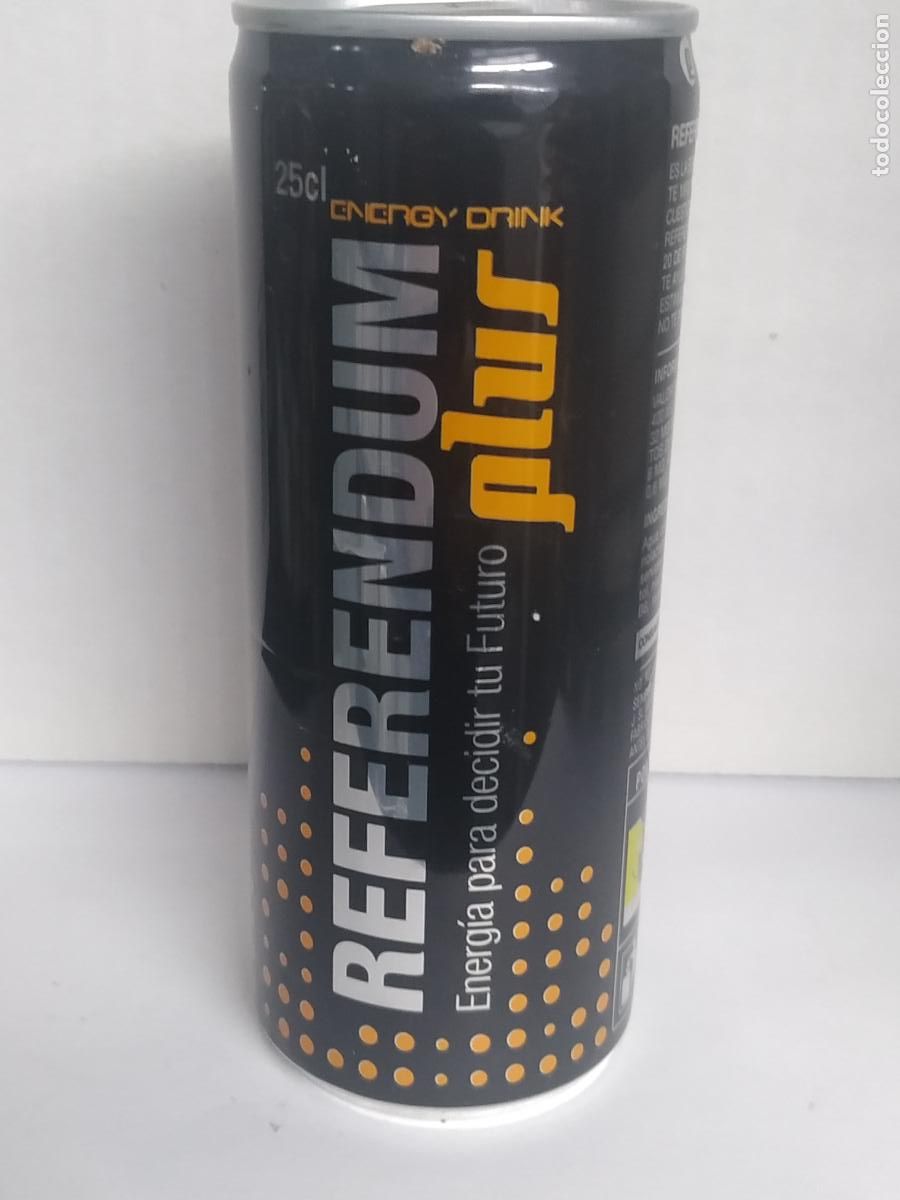 Otras Botellas y Bebidas Antiguas de colecci&oacute;n: Lata bote bebida Refer&eacute;ndum plus Lara botar constitucional Europea 2005