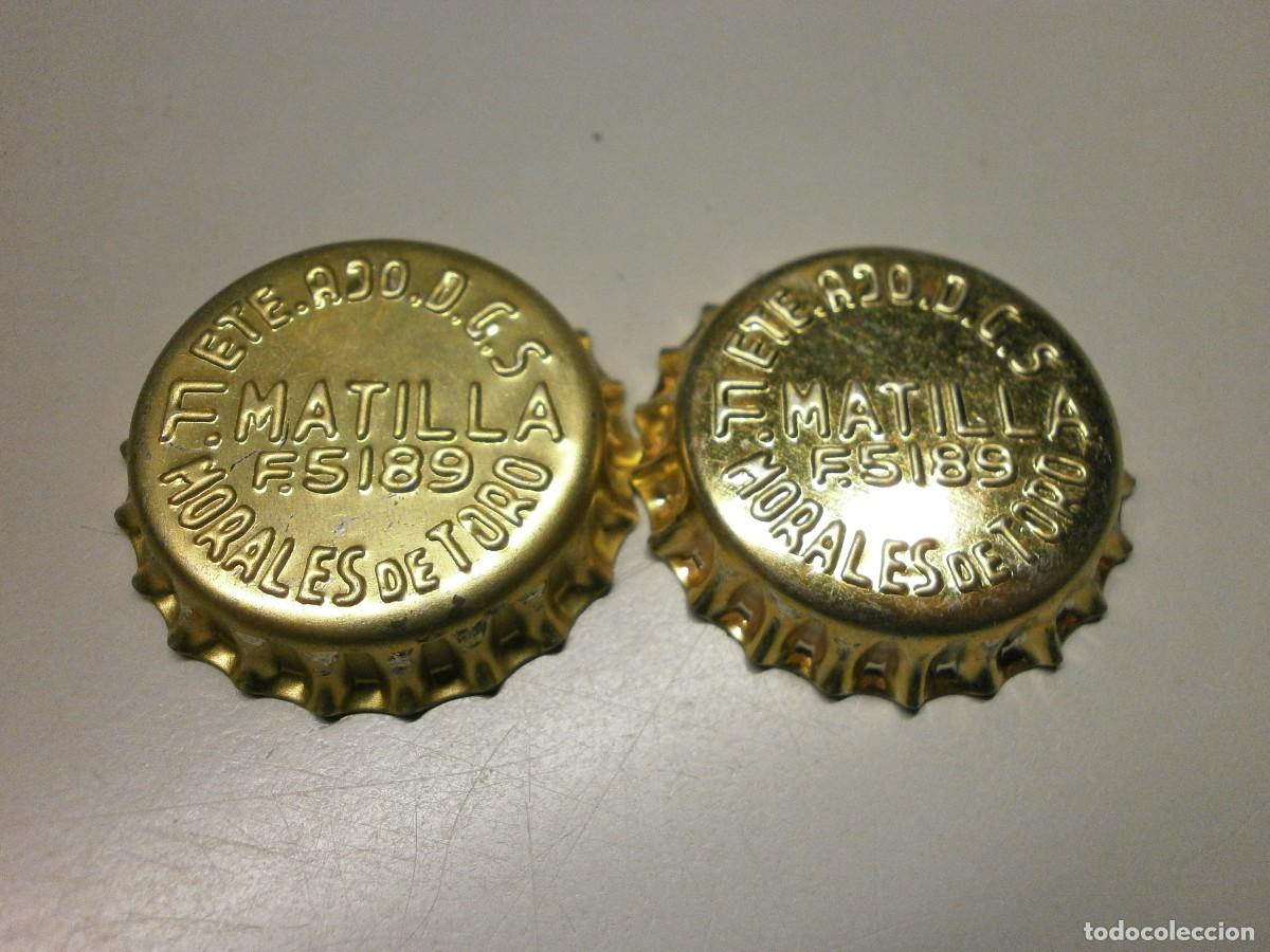 Otras Botellas y Bebidas Antiguas de colecci&oacute;n: 2 chapas corona con corcho antiguas gaseosa f. matilla morales de toro como nuevas sin usar