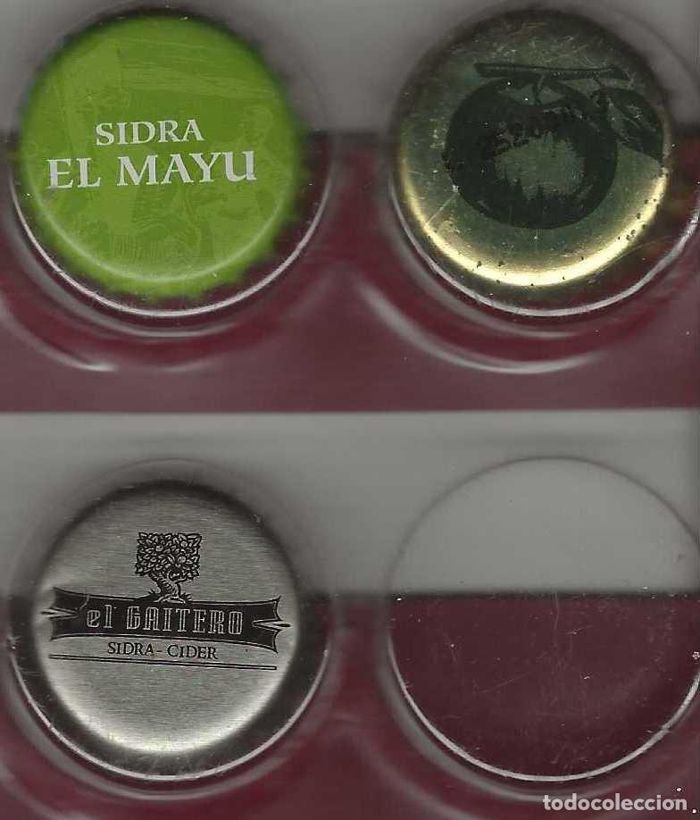 Otras botellas y bebidas antiguas de colecci&oacute;n: 3 chapas variadas Sidra - Foto 1