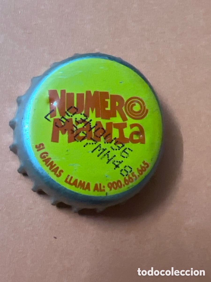 Otras Botellas y Bebidas Antiguas de colecci&oacute;n: T4/X2/B5. Chapa para botella pepsi NUMERO MANIA