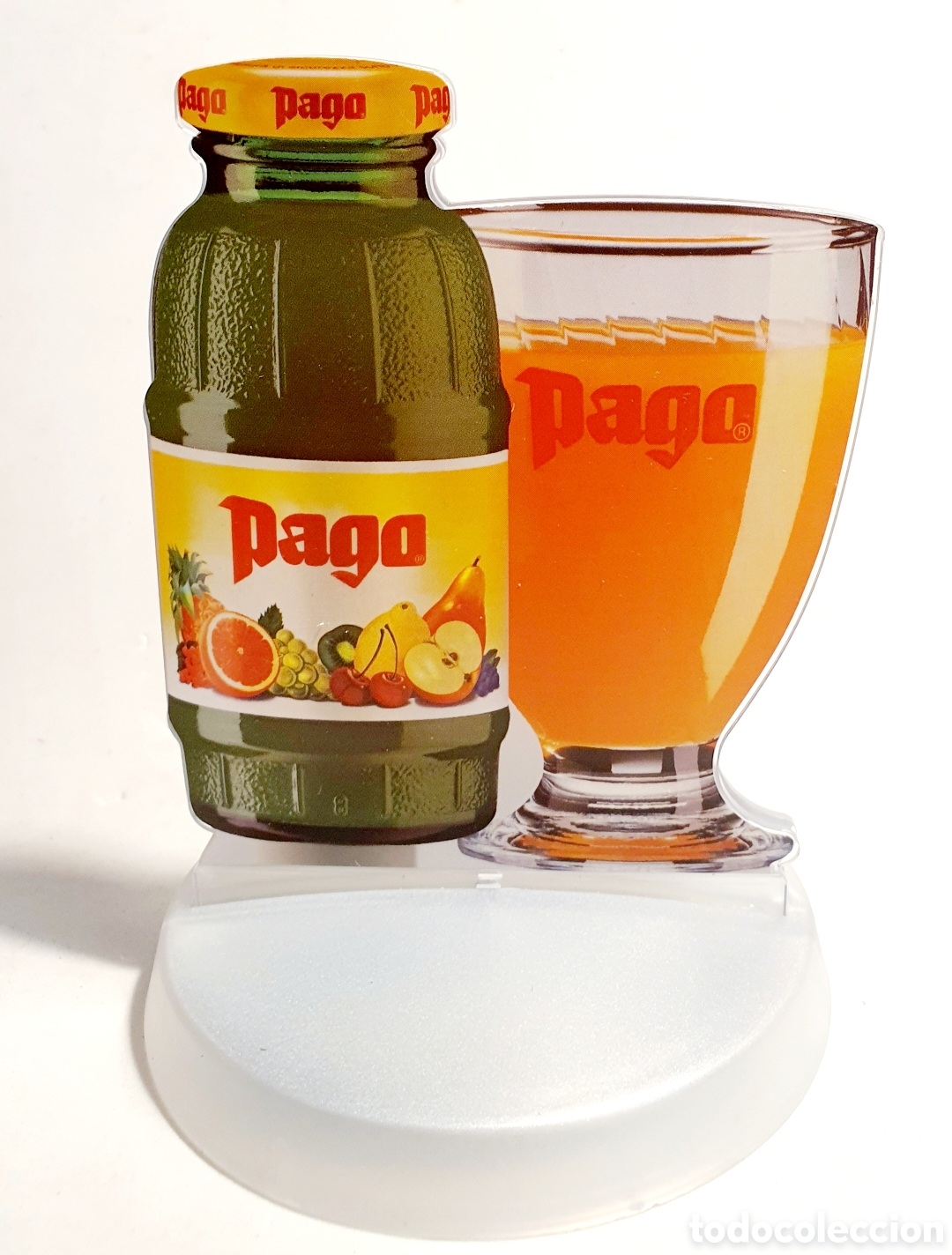 Otras Botellas y Bebidas Antiguas de colecci&oacute;n: ZUMOS PAGO - EXPOSITOR ORIGINAL DE LA &Eacute;POCA
