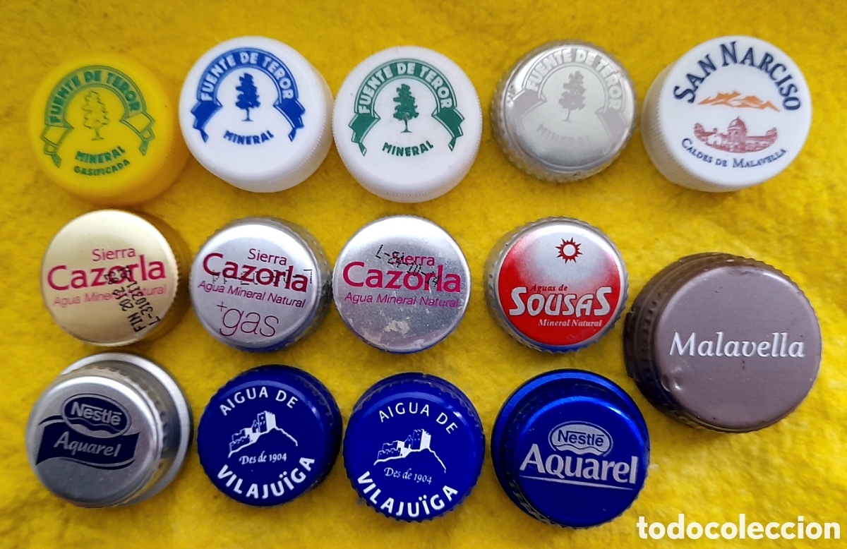 Otras Botellas y Bebidas Antiguas de colecci&oacute;n: Tapones agua mineral diferentes