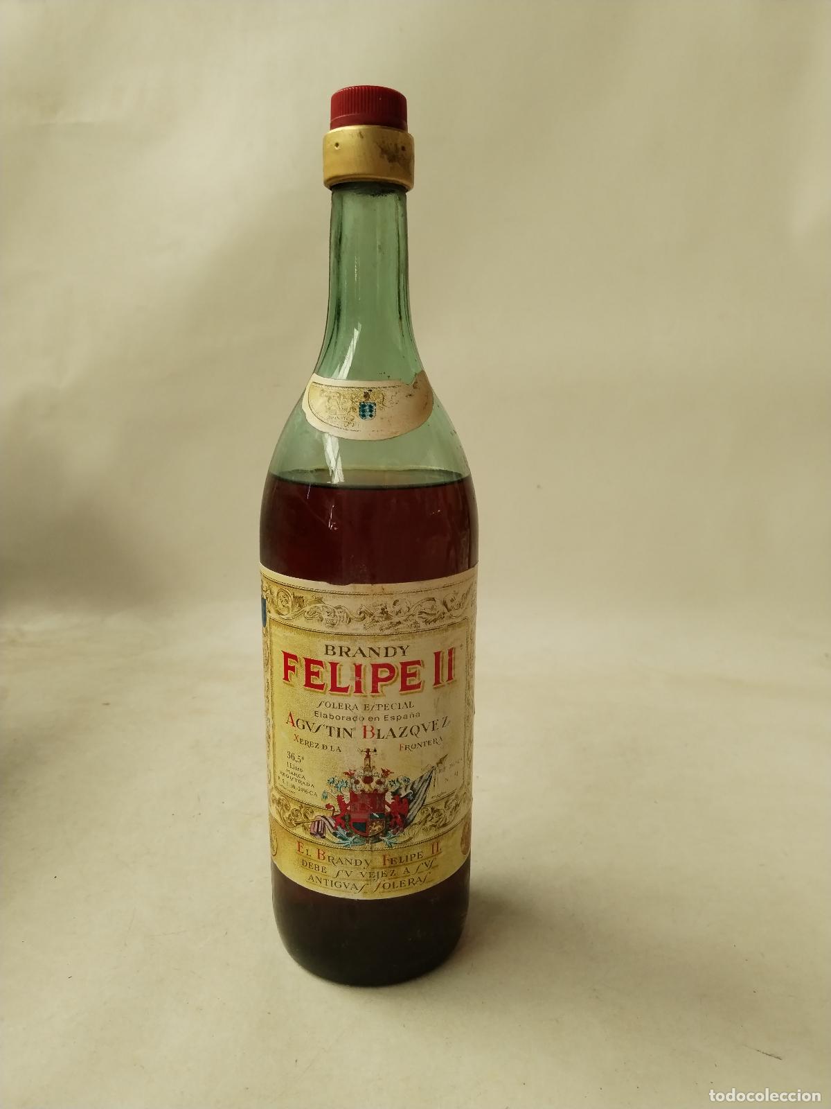 Otras Botellas y Bebidas Antiguas de colecci&oacute;n: brandy de jerez felipe ll, agustin blazquez
