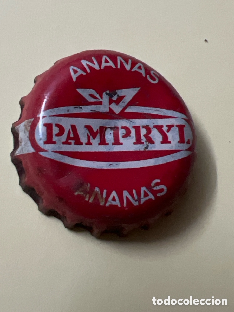 Otras Botellas y Bebidas Antiguas de colecci&oacute;n: T4/X10/N1. CHAPA Bebida de frutas u hortalizas - FRANCIA - Pampryl Ananas