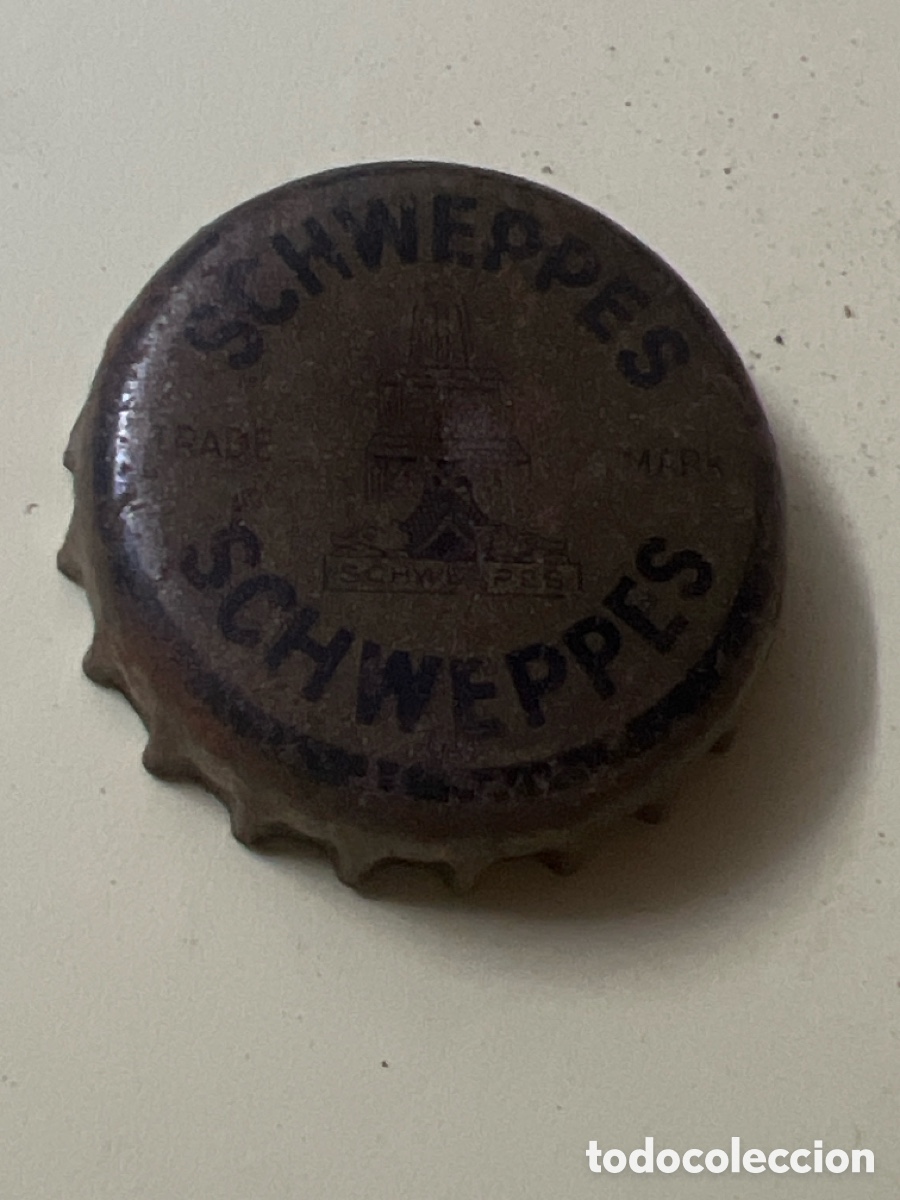 Otras Botellas y Bebidas Antiguas de colecci&oacute;n: G145. CHAPA - ANTIGUA - SCHWEPPES