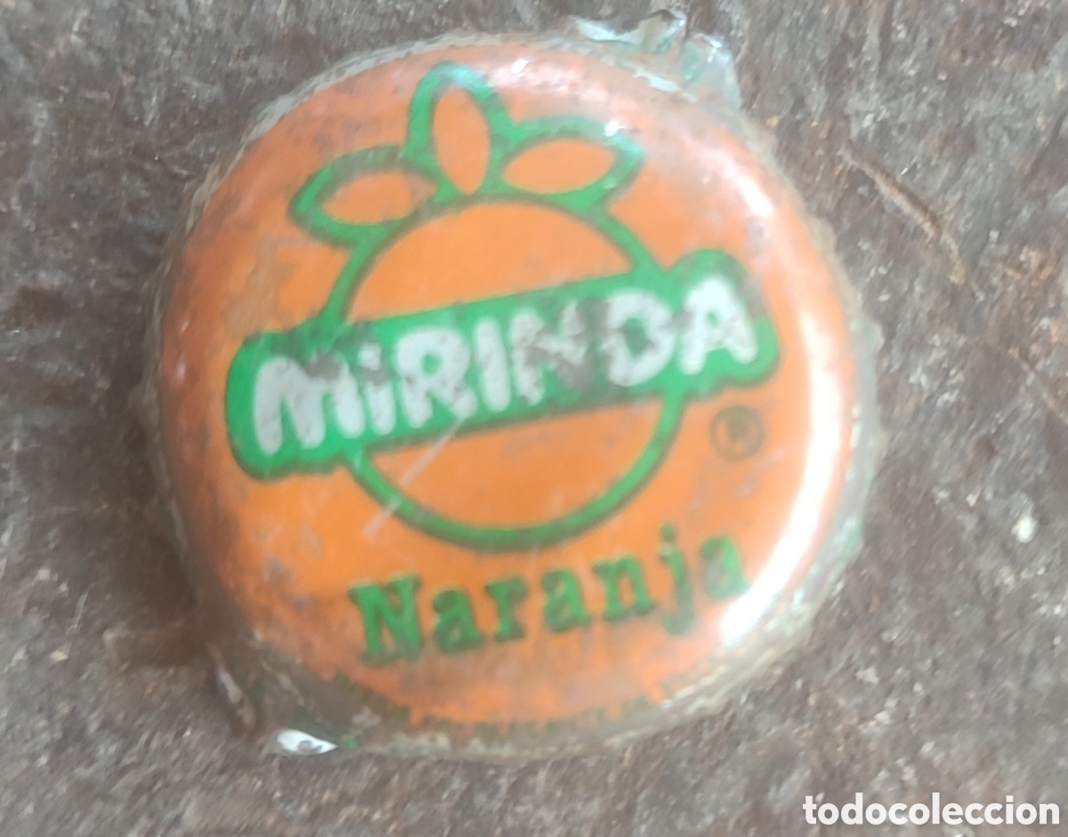 Otras Botellas y Bebidas Antiguas de colecci&oacute;n: Antiguo tap&oacute;n chapa corona de refrescos Mirinda naranja. Ver fotos