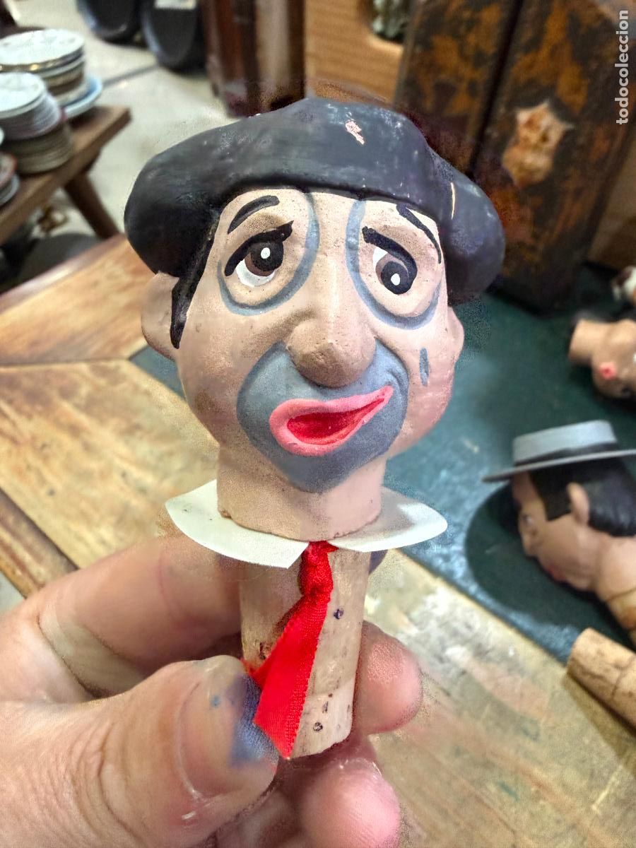 Otras Botellas y Bebidas Antiguas de colecci&oacute;n: ANTIGUO TAPON PARA BOTELLA DE TERRACOTA CON BUSTO DEL TORERO MANOLETE - TAUROMAQUIA
