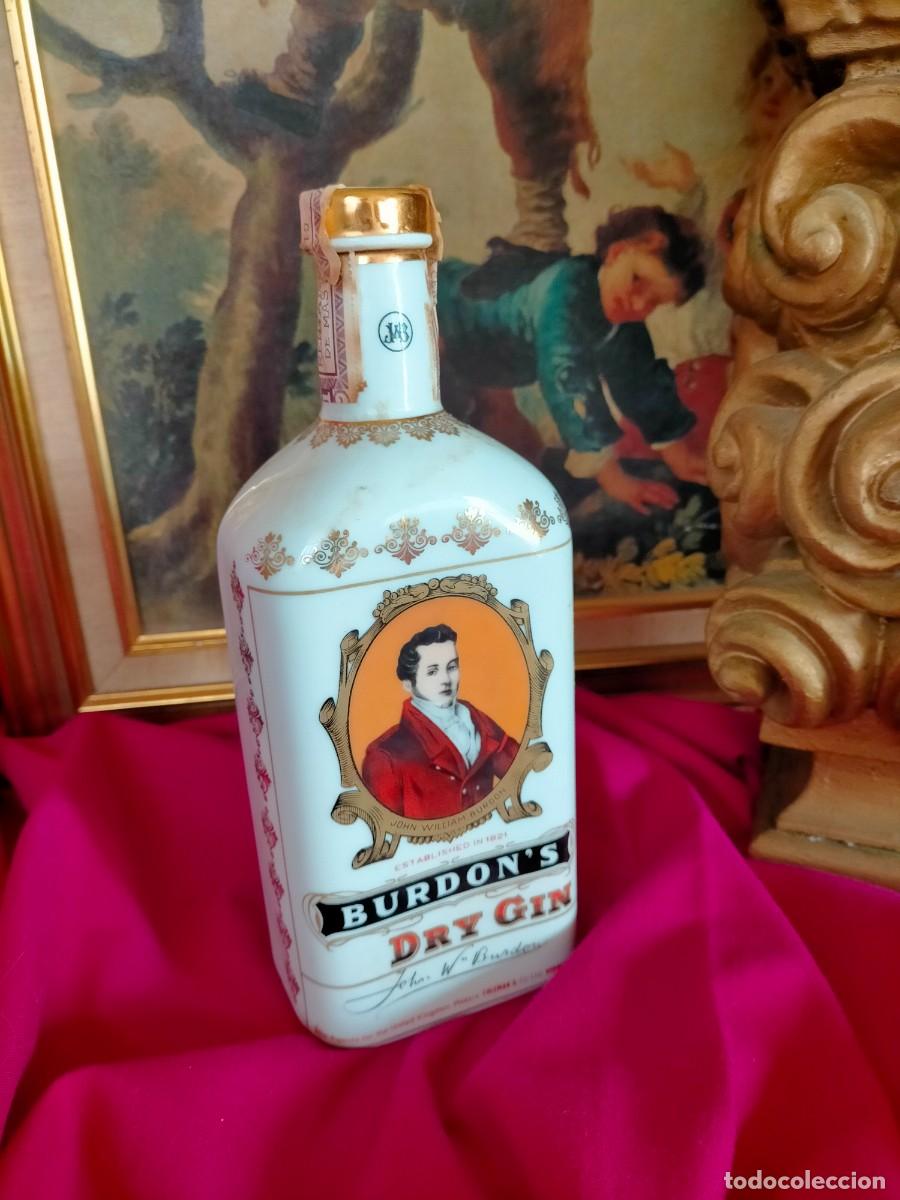 Otras Botellas y Bebidas Antiguas de colecci&oacute;n: BURDON`S DRY GIN JHON WILLIAM ENGLAND