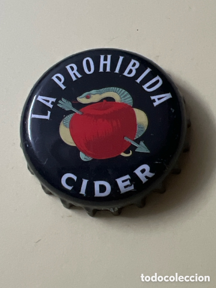 Otras Botellas y Bebidas Antiguas de colecci&oacute;n: T4/X13/D6. Tap&oacute;n chapa La Prohibida Cider