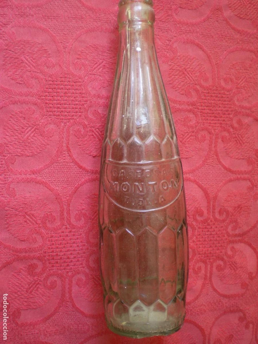 Otras Botellas y Bebidas Antiguas de colecci&oacute;n: ANTIGUA BOTELLA GASEOSAS MONT&Oacute;N. TUDELA, NAVARRA.