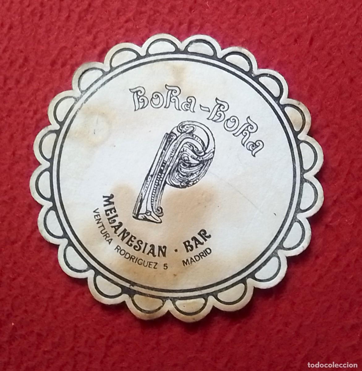 Otras Botellas y Bebidas Antiguas de colecci&oacute;n: ANTIGUO POSAVASOS OLD COASTER MAT BORA-BORA MELANESIAN BAR CALLE VENTURA RODRIGUEZ DE MADRID SPAIN..