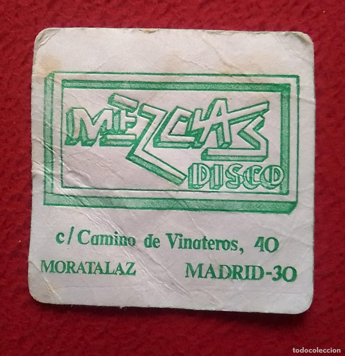 Otras Botellas y Bebidas Antiguas de colecci&oacute;n: ANTIGUO POSAVASOS OLD COASTER MAT DISCOTHEQUE BO&Icirc;TE DISCOTECA DISCO MEZCLAS DE MORATALAZ MADRID...