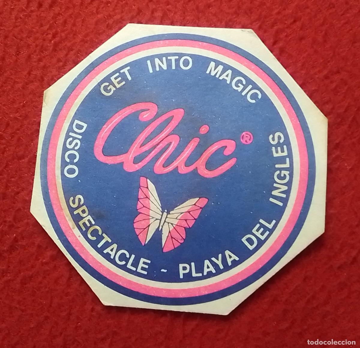 Otras Botellas y Bebidas Antiguas de colecci&oacute;n: ANTIGUO POSAVASOS OLD COASTER MAT DISCOTHEQUE BO&Icirc;TE DISCOTECA DISCO CHIC PLAYA DEL INGL&Eacute;S CANARIAS ?