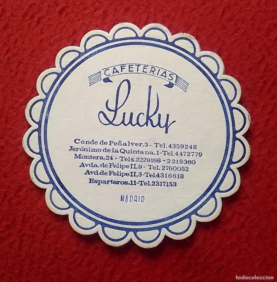 Otras Botellas y Bebidas Antiguas de colecci&oacute;n: ANTIGUO POSAVASOS OLD COASTER MAT CAFETER&Iacute;AS LUCKY MADRID CONDE DE PE&Ntilde;ALVER MONTERA ESPARTEROS...ETC