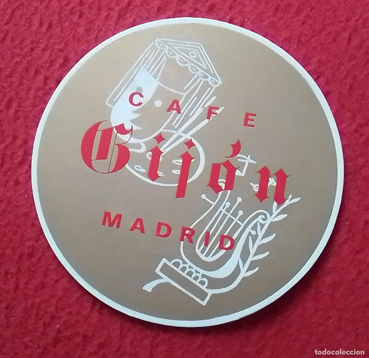 Otras Botellas y Bebidas Antiguas de colecci&oacute;n: ANTIGUO POSAVASOS OLD COASTER MAT CAF&Eacute; GIJ&Oacute;N DE MADRID SPAIN ESPAGNE SPANIEN SPAGNA..VER FOTOS....