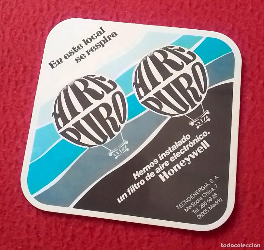 Otras Botellas y Bebidas Antiguas de colecci&oacute;n: ANTIGUO POSAVASOS OLD COASTER MAT ESTE LOCAL RESPIRA AIRE PURO..FILTRO HONEYWELL TECNOENERG&Iacute;A MADRID