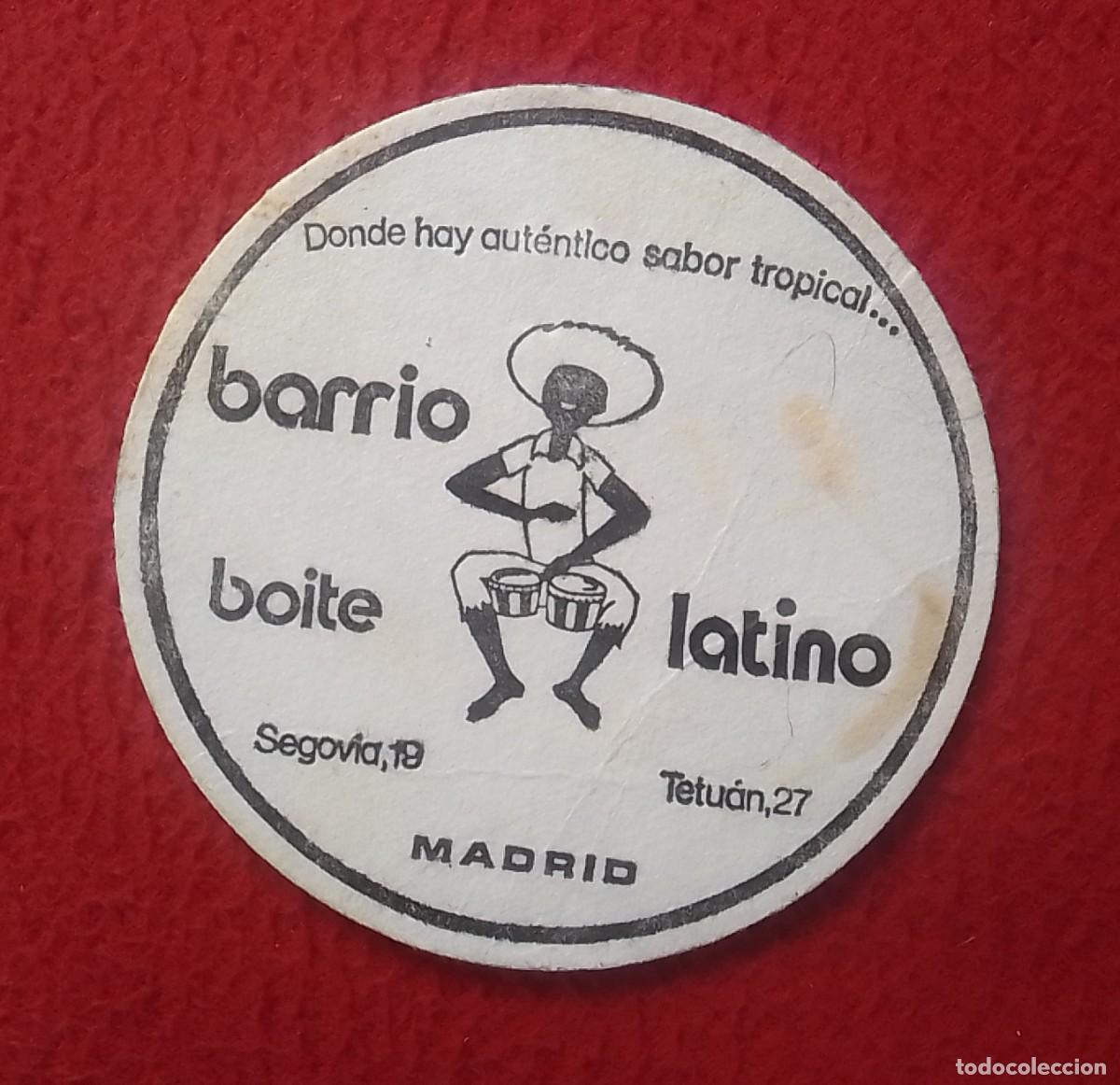 Otras Botellas y Bebidas Antiguas de colecci&oacute;n: POSAVASOS OLD COASTER MAT BOITE LATINO CALLE SEGOVIA Y CALLE TETU&Aacute;N DE MADRID, DISCOTECA ?..DISCO ?.