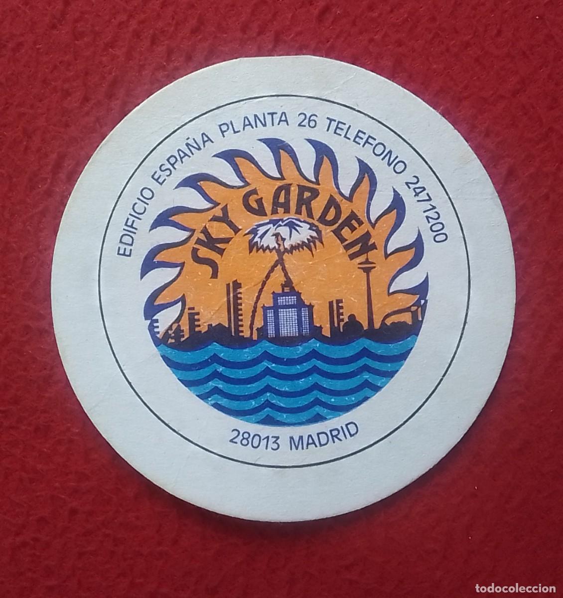 Otras Botellas y Bebidas Antiguas de colecci&oacute;n: ANTIGUO POSAVASOS OLD COASTER MAT SKY GARDEN EDIFICIO ESPA&Ntilde;A PLANTA 26 MADRID SPAIN ESPAGNE SPANIEN.