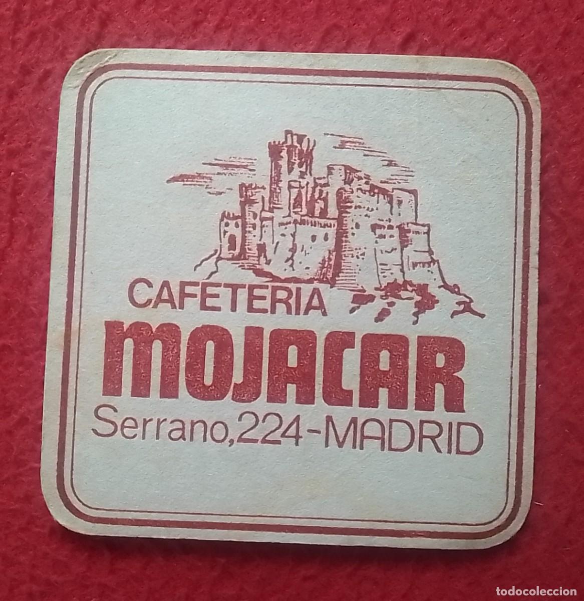 Otras Botellas y Bebidas Antiguas de colecci&oacute;n: ANTIGUO POSAVASOS OLD COASTER MAT CAFETER&Iacute;A MOJACAR CALLE SERRANO DE MADRID, SPAIN..&iquest; CASTILLO ?...