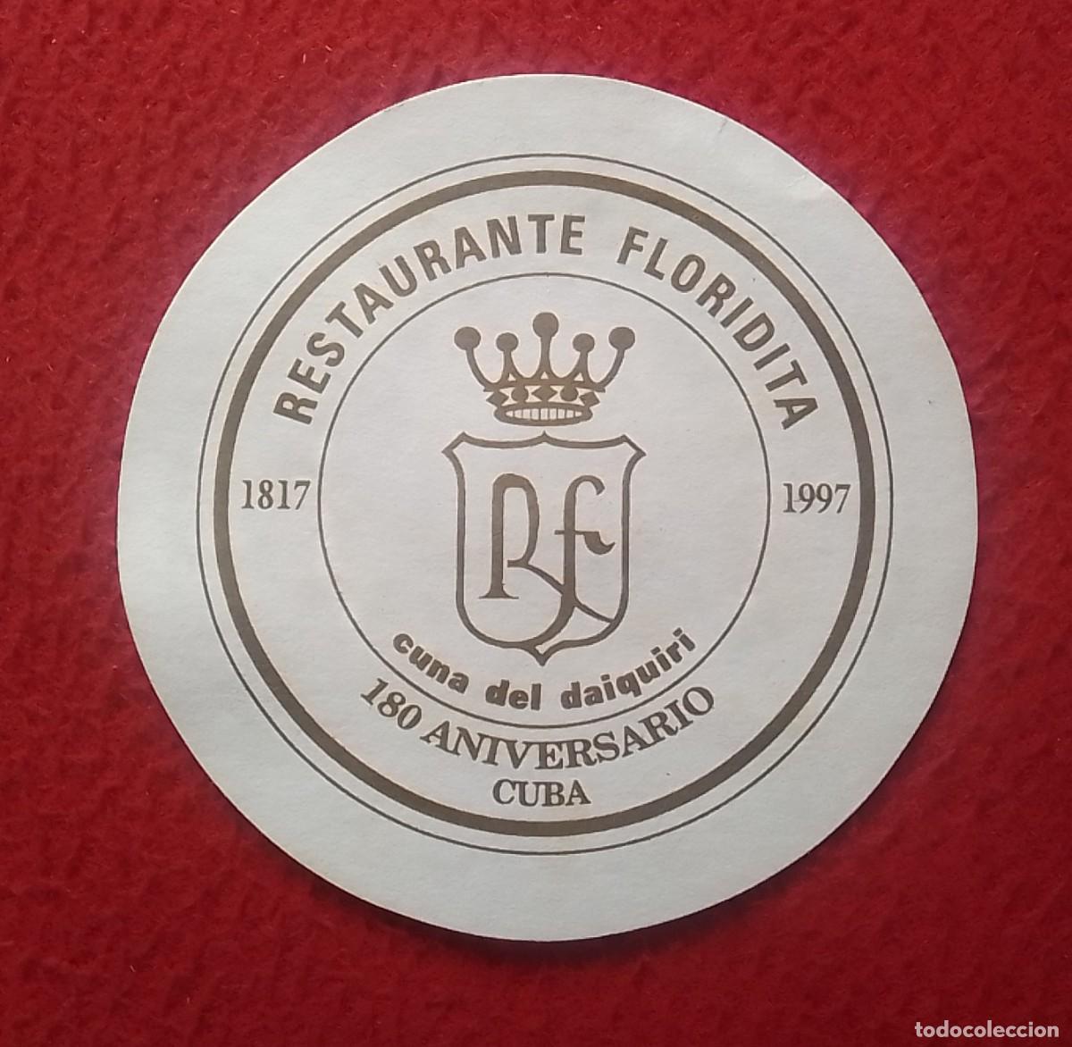 Otras Botellas y Bebidas Antiguas de colecci&oacute;n: POSAVASOS OLD COASTER MAT RESTAURANTE FLORIDITA CUNA DEL DAIQUIRI 180 ANIVERSARIO CUBA..1817-1997 RF