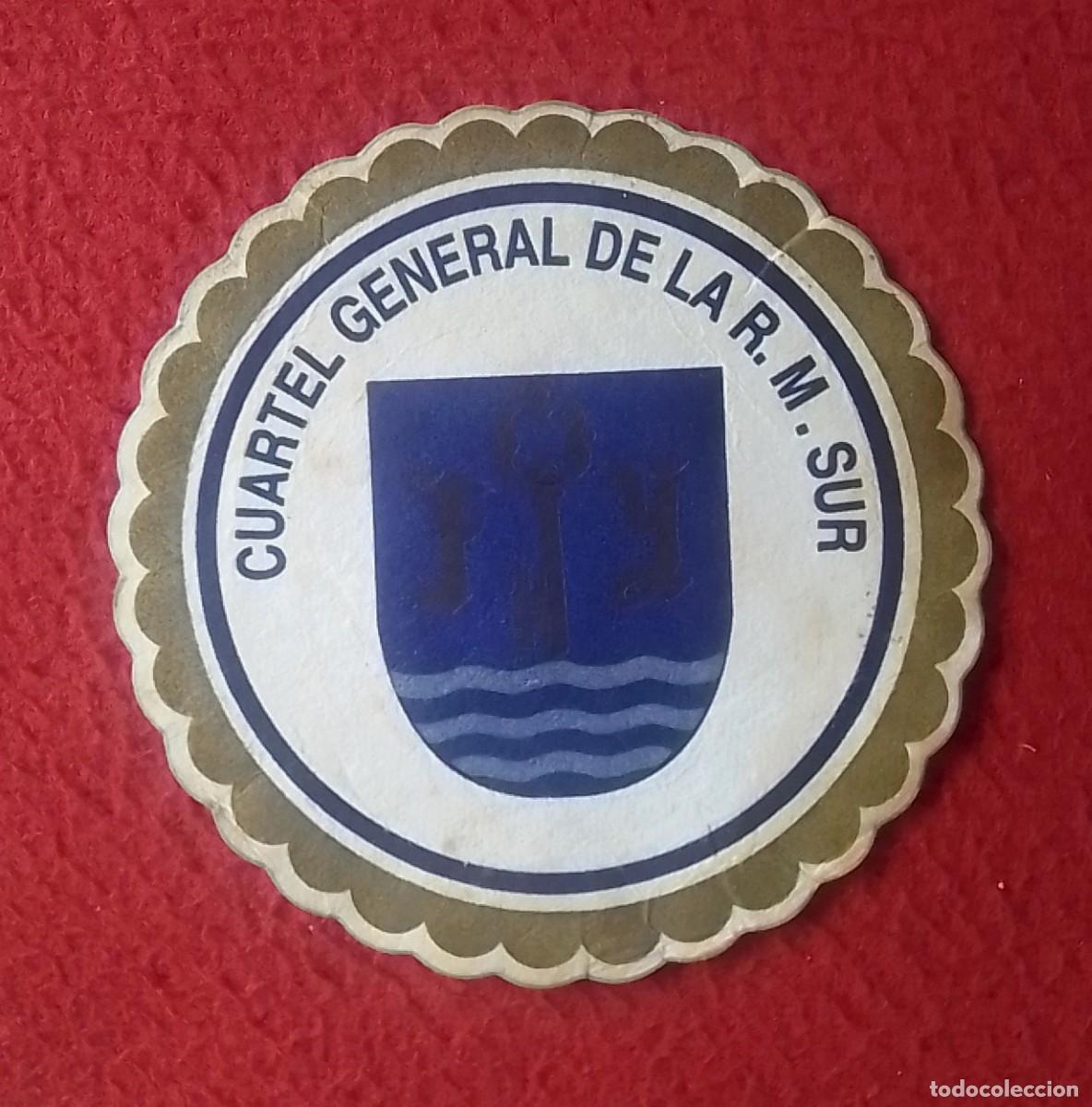 Otras Botellas y Bebidas Antiguas de colecci&oacute;n: POSAVASOS COASTER MAT CUARTEL GENERAL DE LA R. M. SUR &iquest; REGI&Oacute;N MILITAR ? EJ&Eacute;RCITO ? FUERZAS ARMADAS?