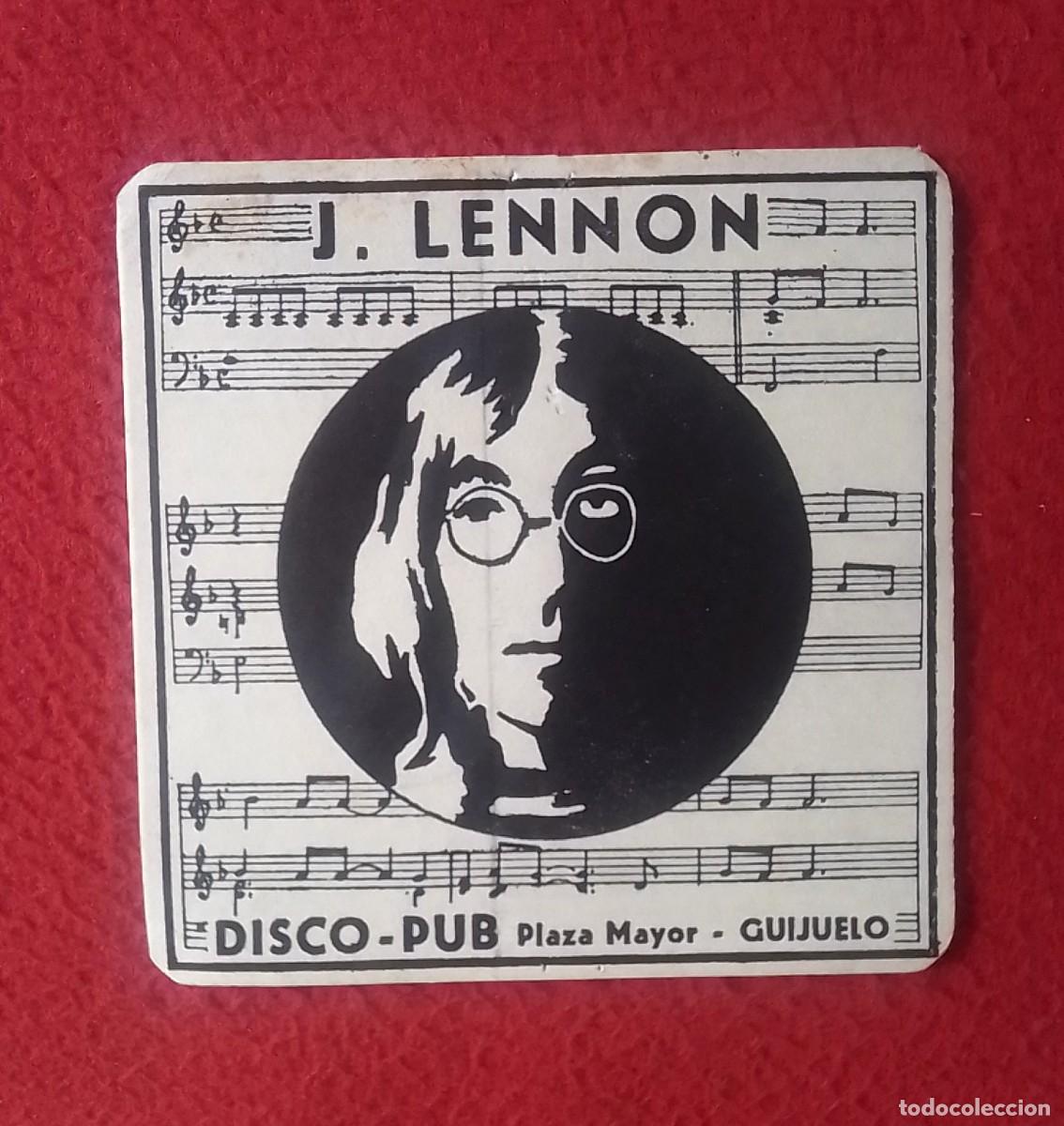 Otras Botellas y Bebidas Antiguas de colecci&oacute;n: ANTIGUO POSAVASOS COASTER MAT J. LENNON JOHN..DISCO - PUB PLAZA MAYOR GUIJUELO SALAMANCA..M&Uacute;SICO...