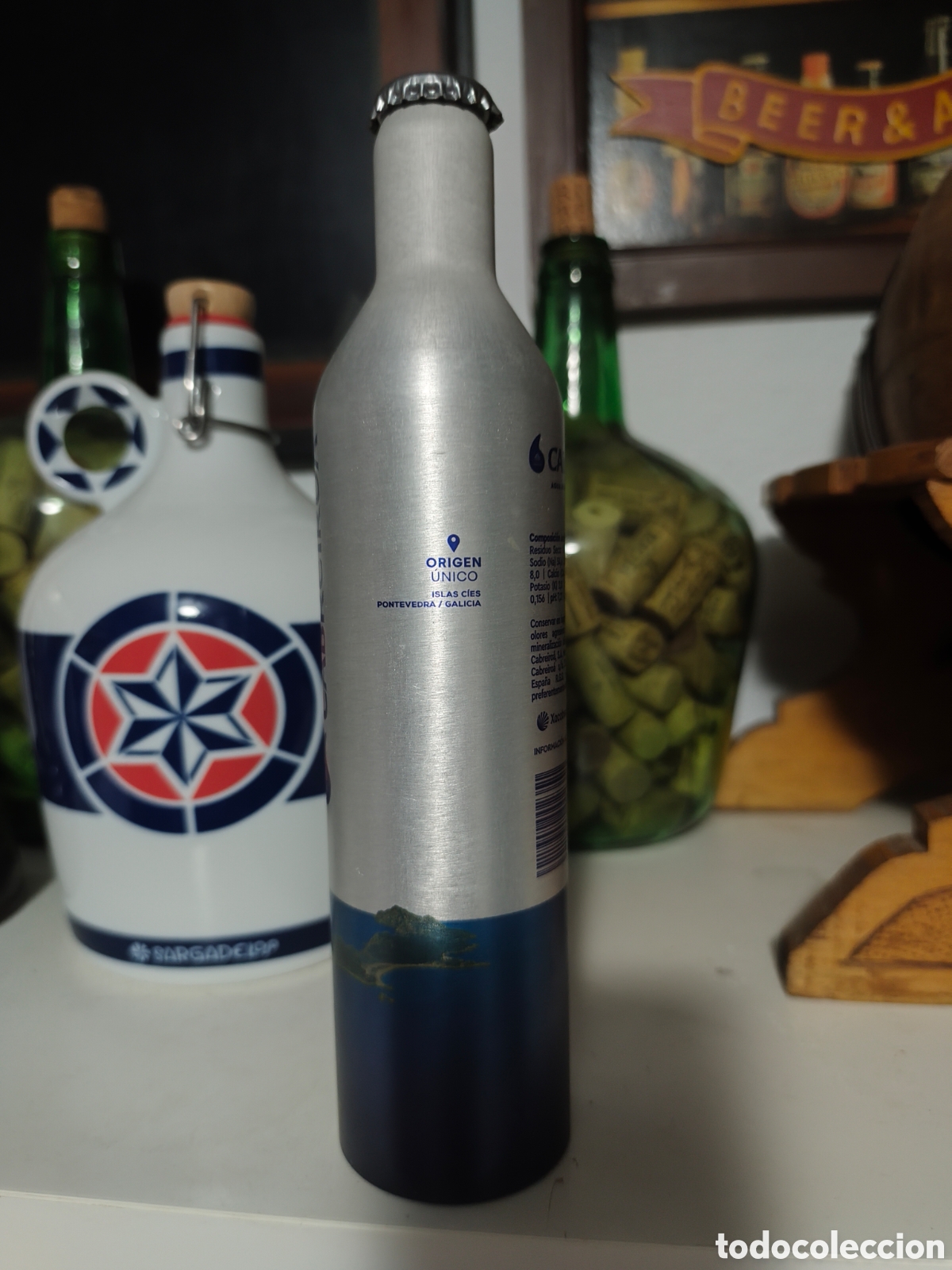 Otras Botellas y Bebidas Antiguas de colecci&oacute;n: Botella agua cabreiroa islas cies