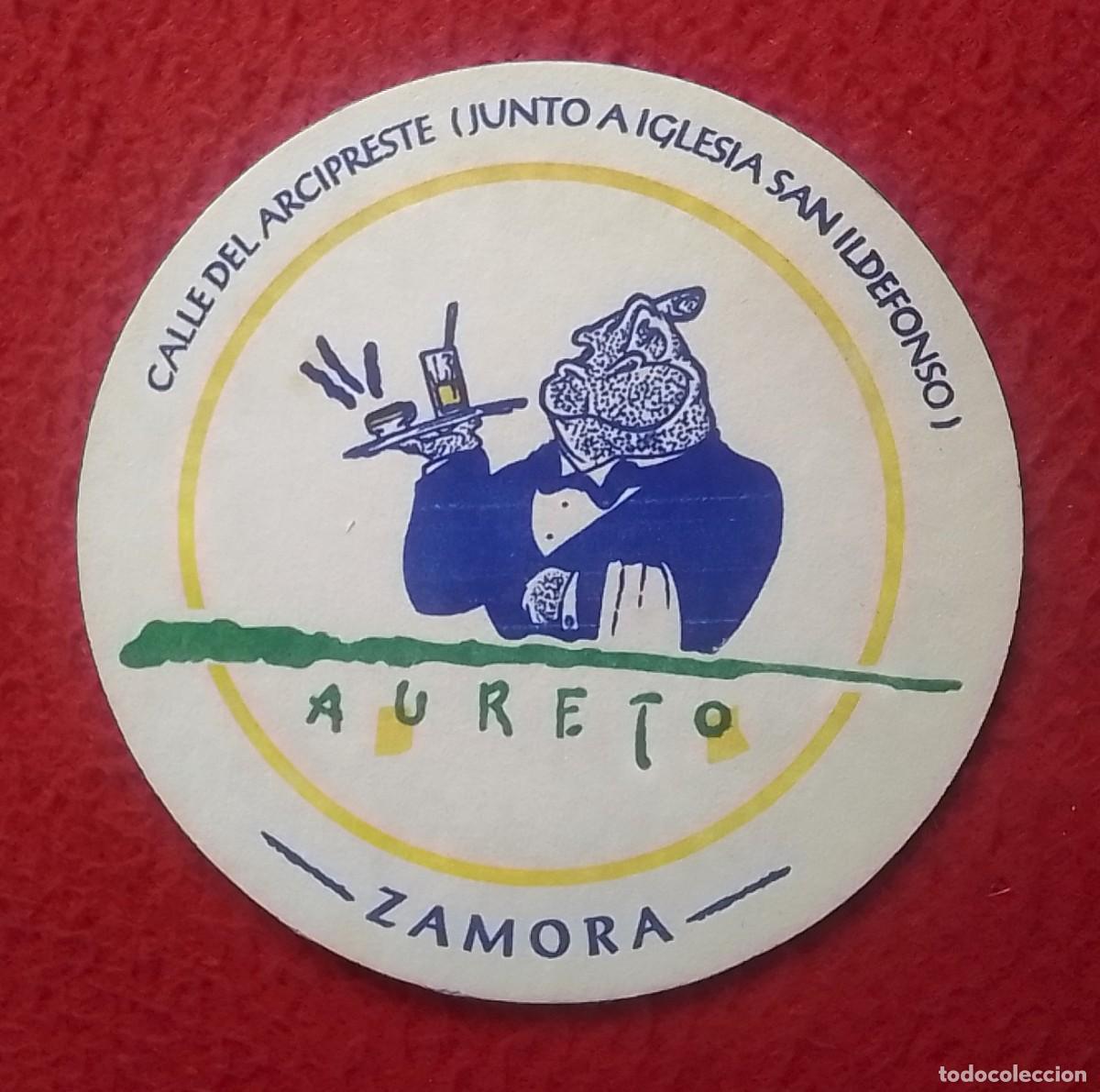 Otras Botellas y Bebidas Antiguas de colecci&oacute;n: POSAVASOS COASTER MAT AURETO ZAMORA CASTILLA Y LE&Oacute;N..CALLE DEL ARCIPRESTE..BAR ? RESTAURANTE ?...