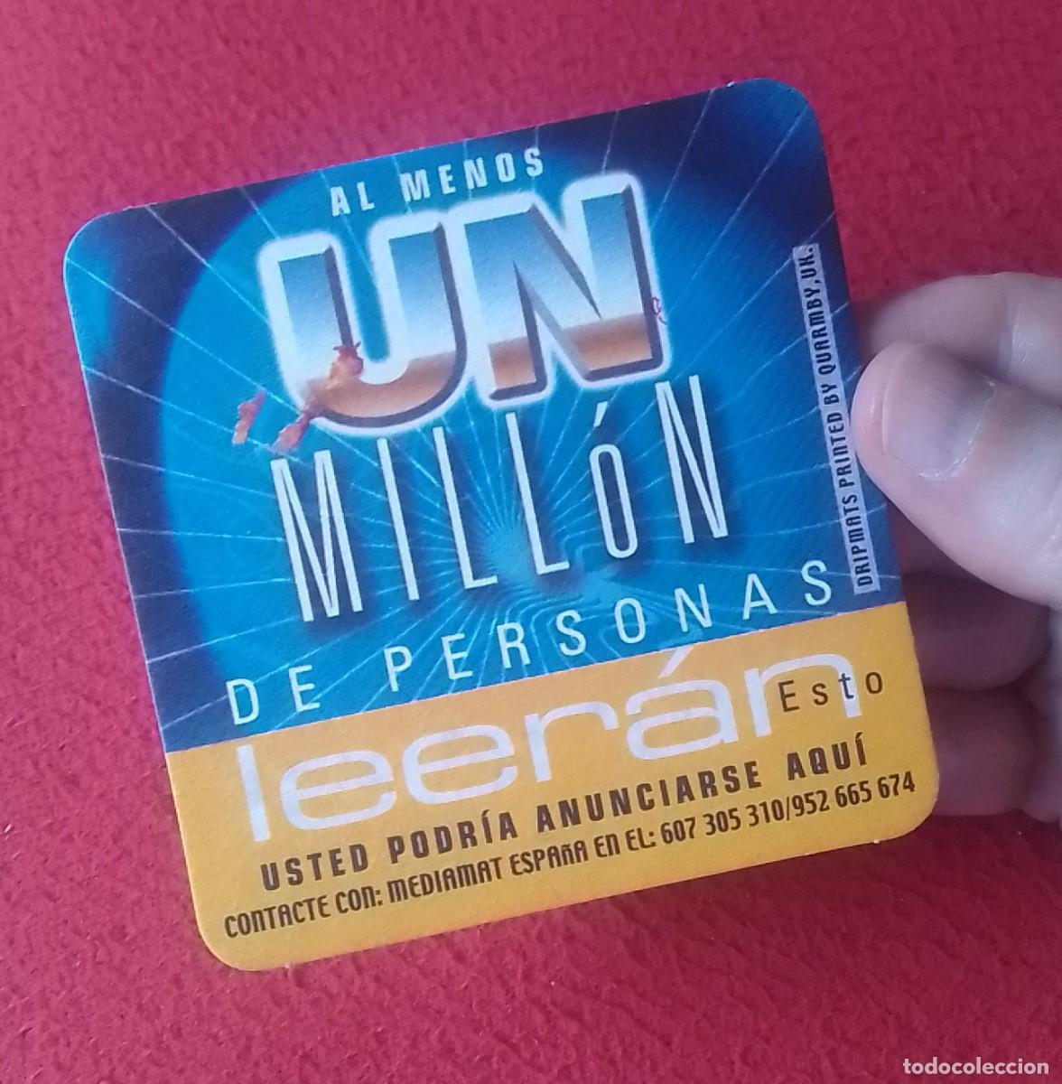 Otras Botellas y Bebidas Antiguas de colecci&oacute;n: ANTIGUO POSAVASOS COASTER MAT AL MENOS UN MILL&Oacute;N DE PERSONAS LEER&Aacute;N ESTO..ANUNCIOS..PUBLICIDAD..ETC.