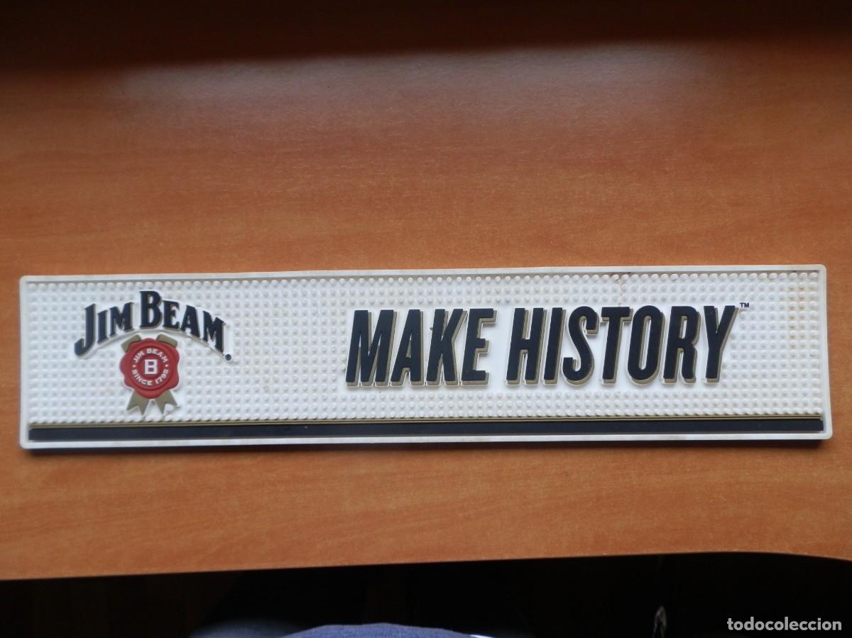 Otras Botellas y Bebidas Antiguas de colecci&oacute;n: Tapete para barra tambi&eacute;n conocido como bar mat o bar runner oficial de la marca de bourbon Jim Beam