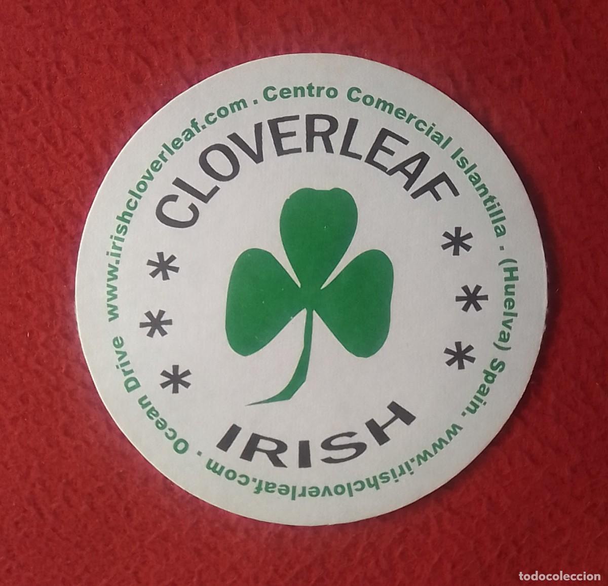 Otras Botellas y Bebidas Antiguas de colecci&oacute;n: POSAVASOS COASTER MAT CLOVERLEAF IRISH TREBOL DE 3 HOJAS VERDE...CENTRO COMERCIAL ISLANTILLA HUELVA.
