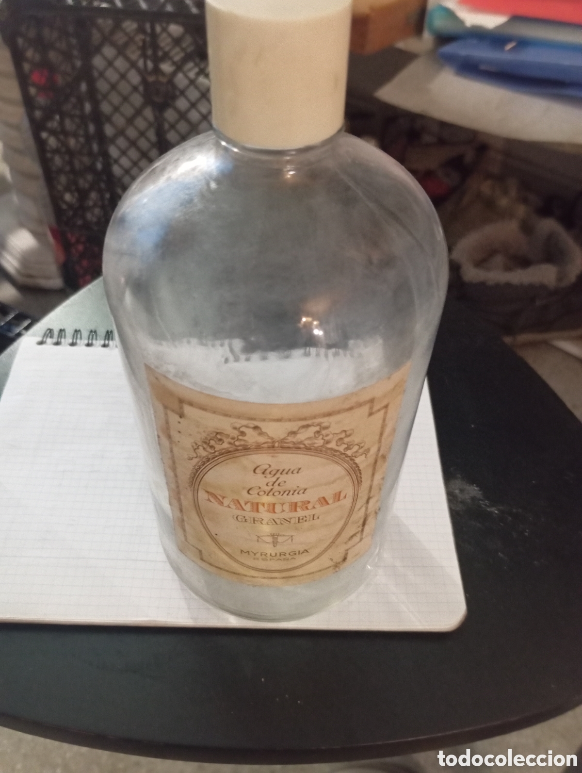Otras Botellas y Bebidas Antiguas de colecci&oacute;n: antigua Botella de Agua de colonia Natural a granel Myrurgia De cristal a&ntilde;os 60/70 rara coleccion