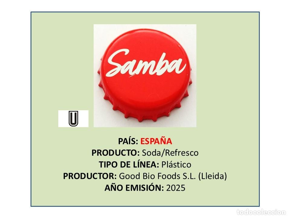 Otras Botellas y Bebidas Antiguas de colecci&oacute;n: TAPON CORONA CAPSULA CHAPA SODA/REFRESCO SAMBA (ESPA&Ntilde;A)