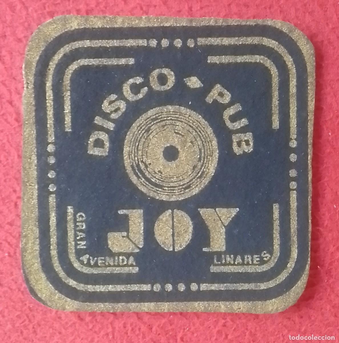 Otras Botellas y Bebidas Antiguas de colecci&oacute;n: ANTIGUO POSAVASOS OLD COASTER MAT DISCO PUB DISCOTECA JOY GRAN AVENIDA DE LINARES JA&Eacute;N..SPAIN SPAGNA