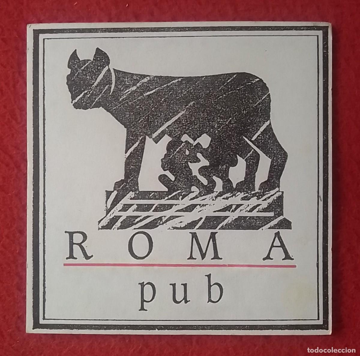 Otras Botellas y Bebidas Antiguas de colecci&oacute;n: ANTIGUO POSAVASOS OLD COASTER MAT ROMA PUB...ESPA&Ntilde;A ? IMAGEN DE R&Oacute;MULO REMO Y LA LOBA LUPERCA...