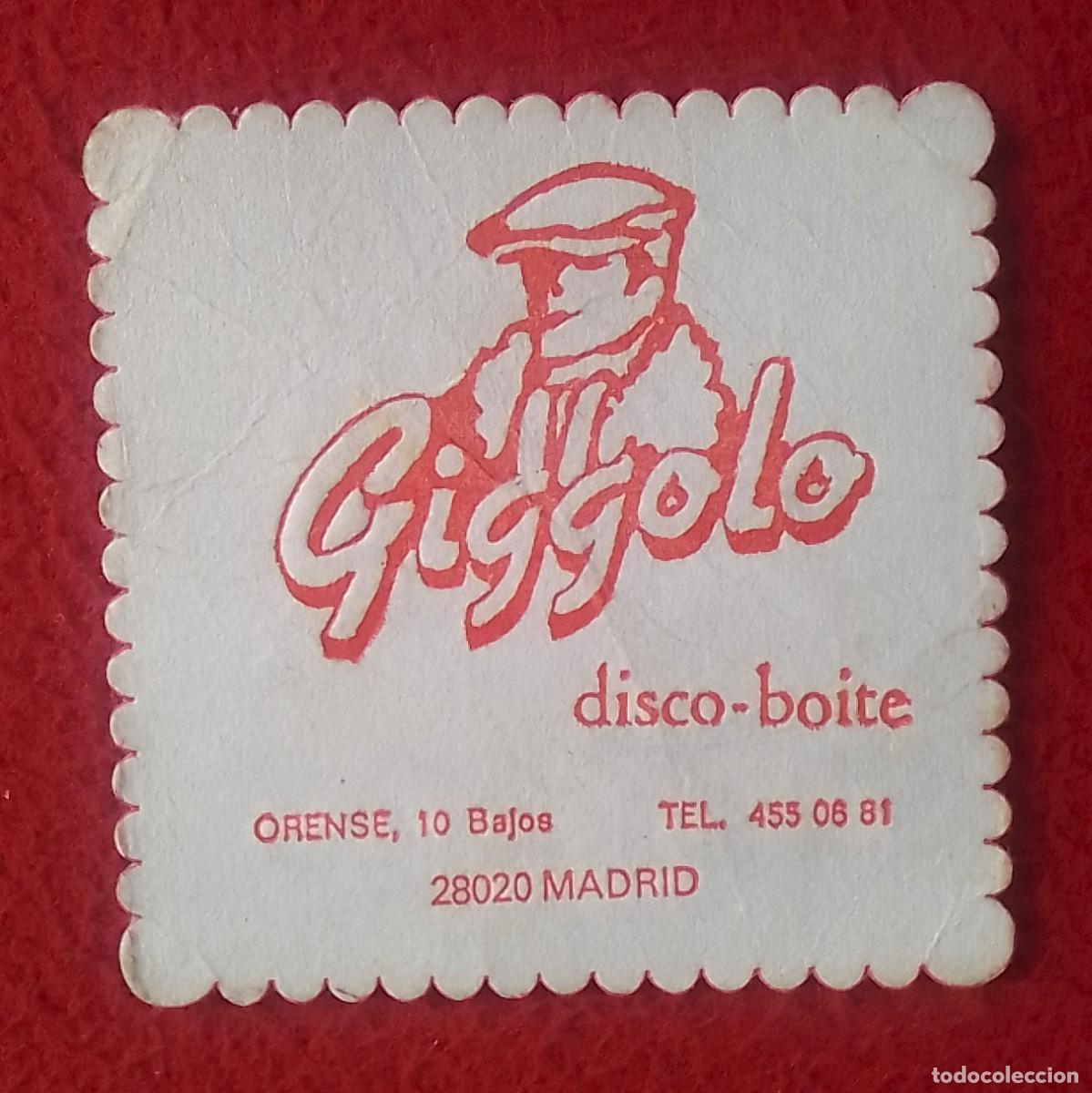 Otras Botellas y Bebidas Antiguas de colecci&oacute;n: ANTIGUO POSAVASOS OLD COASTER MAT GIGGOLO DISCO - BOITE DISCOTECA DISCOTHEQUE CALLE ORENSE DE MADRID