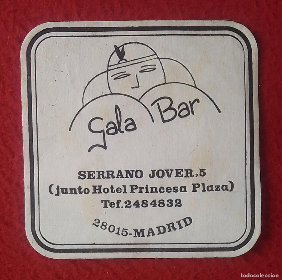 Otras Botellas y Bebidas Antiguas de colecci&oacute;n: ANTIGUO POSAVASOS OLD COASTER MAT GALA BAR CALLE SERRANO JOVER..JUNTO HOTEL PRINCESA PLAZA MADRID...