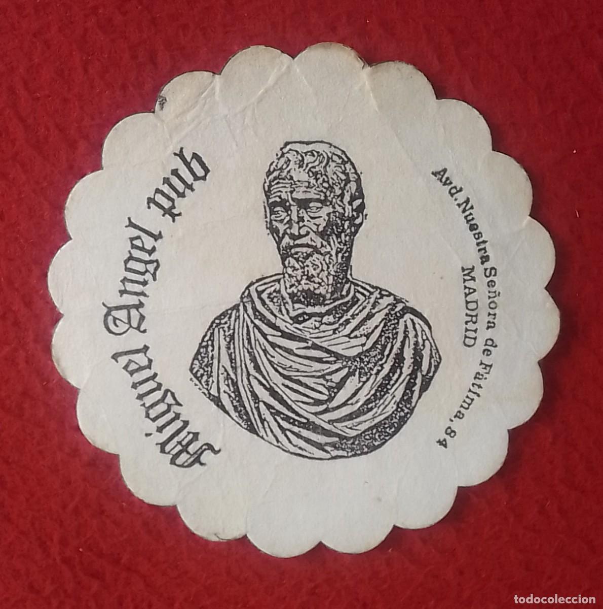 Otras Botellas y Bebidas Antiguas de colecci&oacute;n: ANTIGUO POSAVASOS OLD COASTER MAT MIGUEL ANGEL PUB AVENIDA NUESTRA SE&Ntilde;ORA DE F&Aacute;TIMA DE MADRID SPAIN