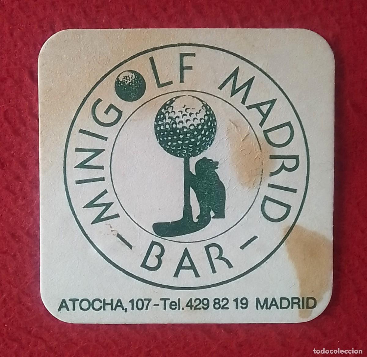 Otras Botellas y Bebidas Antiguas de colecci&oacute;n: ANTIGUO POSAVASOS OLD COASTER MAT MINIGOLF MINI GOLF MADRID BAR..CALLE ATOCHA..SPAIN ESPAGNE SPANIEN
