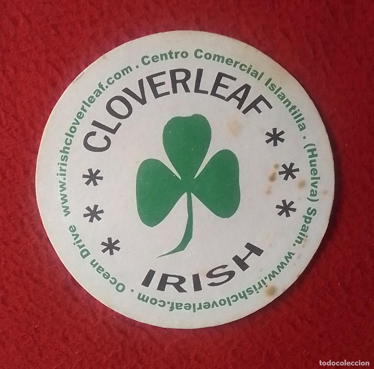 Otras Botellas y Bebidas Antiguas de colecci&oacute;n: POSAVASOS COASTER MAT CLOVERLEAF IRISH TREBOL DE 3 HOJAS VERDE...CENTRO COMERCIAL ISLANTILLA HUELVA.