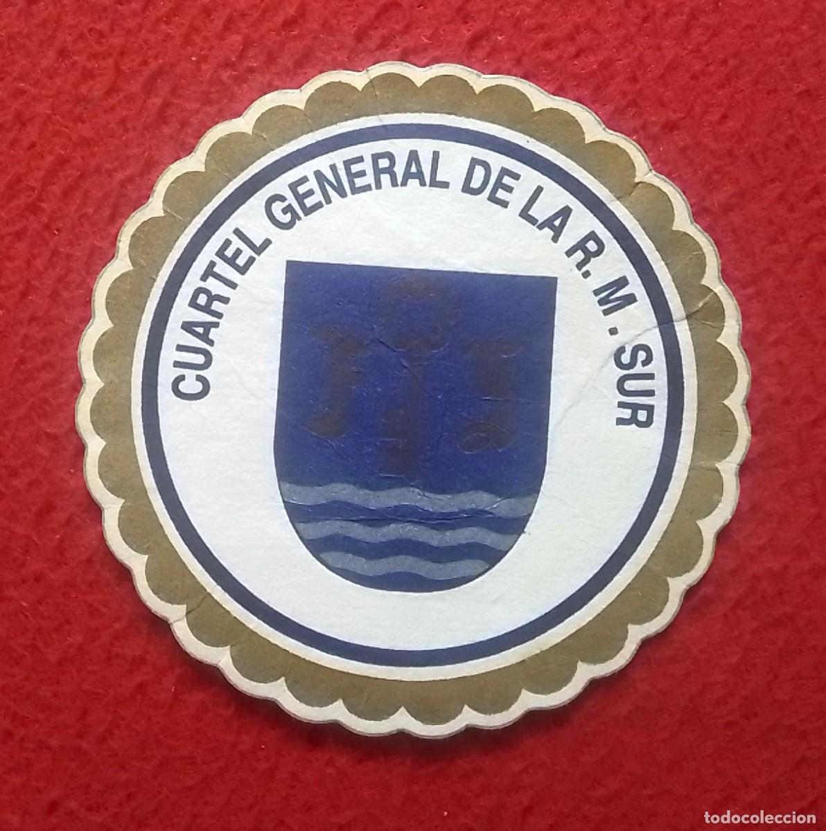 Otras Botellas y Bebidas Antiguas de colecci&oacute;n: POSAVASOS COASTER MAT CUARTEL GENERAL DE LA R. M. SUR &iquest; REGI&Oacute;N MILITAR ? EJ&Eacute;RCITO ? FUERZAS ARMADAS?