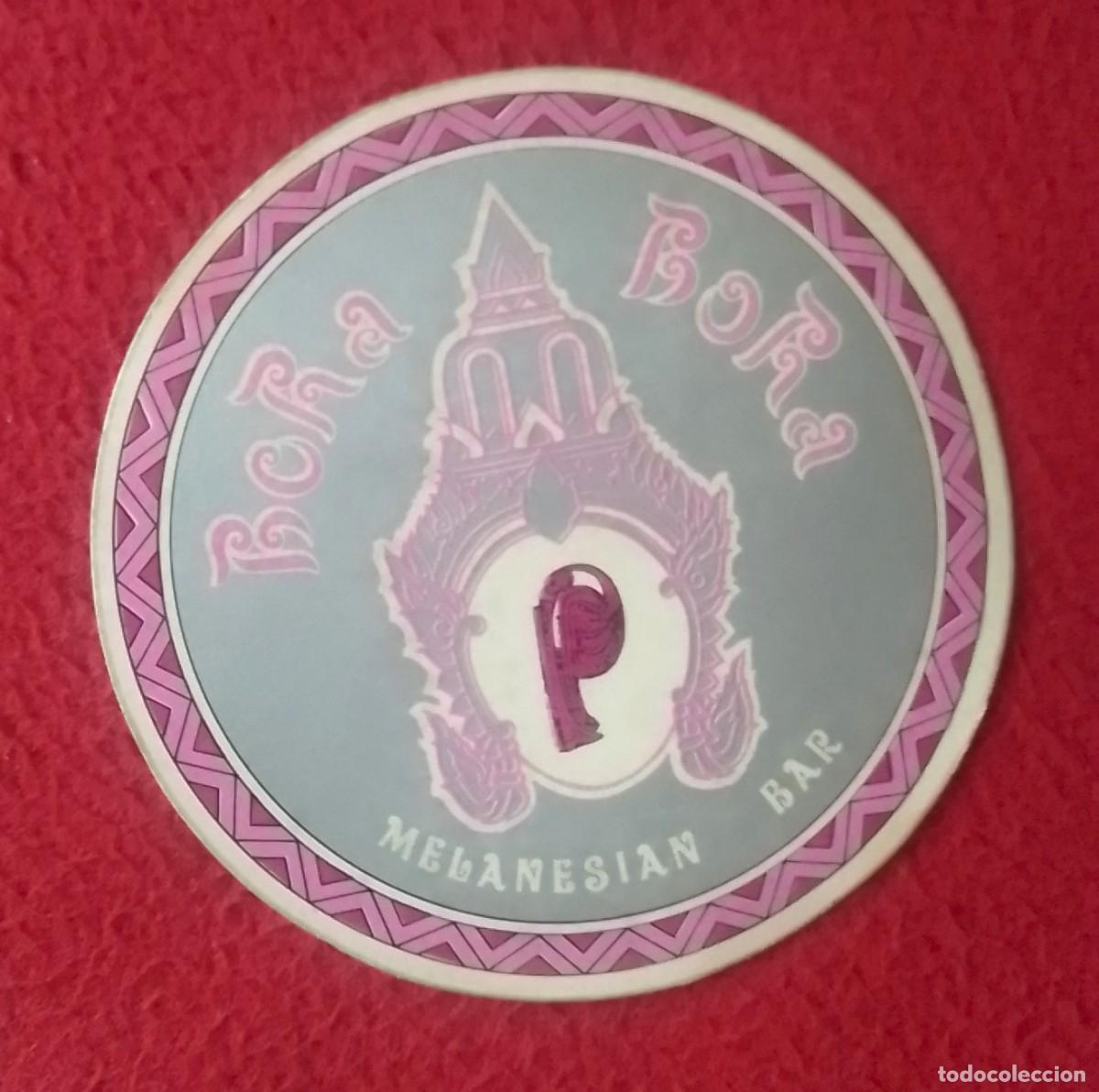 Otras Botellas y Bebidas Antiguas de colecci&oacute;n: ANTIGUO POSAVASOS COASTER MAT BORA-BORA MELANESIAN BAR CALLE VENTURA RODRIGUEZ DE MADRID SPAIN...