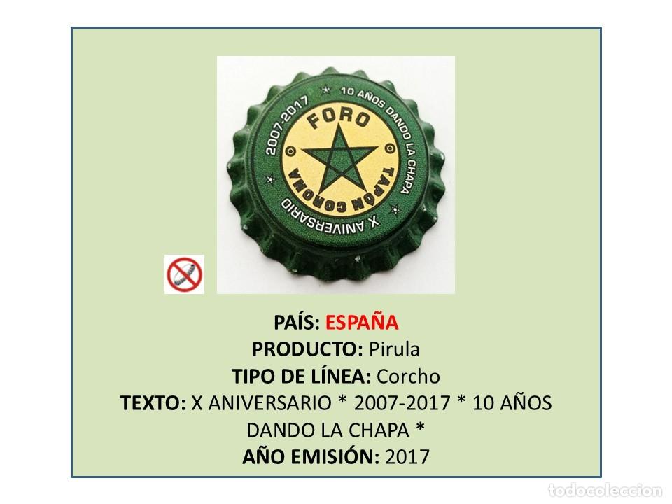 Otras Botellas y Bebidas Antiguas de colecci&oacute;n: TAPON CORONA CAPSULA CHAPA &rdquo;PIRULA&rdquo; FORO TAP&Oacute;N CORONA (ESPA&Ntilde;A)