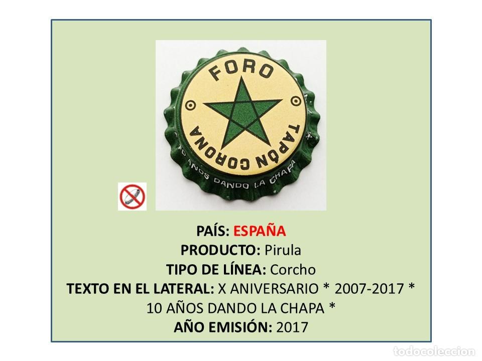 Otras Botellas y Bebidas Antiguas de colecci&oacute;n: TAPON CORONA CAPSULA CHAPA &rdquo;PIRULA&rdquo; FORO TAP&Oacute;N CORONA (ESPA&Ntilde;A)