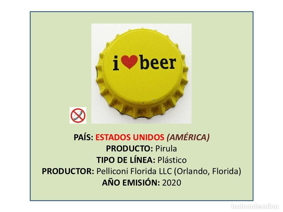 Otras Botellas y Bebidas Antiguas de colecci&oacute;n: TAPON CORONA CAPSULA CHAPA &rdquo;PIRULA&rdquo; I LOVE BEER (ESTADOS UNIDOS)