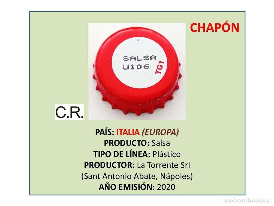 Otras Botellas y Bebidas Antiguas de colecci&oacute;n: TAPON CORONA CAPSULA CHAPA &rdquo;CHAP&Oacute;N&rdquo; SALSA DE TOMATE &rdquo;PASSATA DI POMODORO&rdquo; (ITALIA)