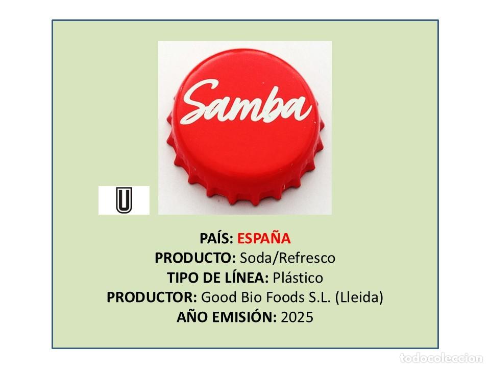 Otras Botellas y Bebidas Antiguas de colecci&oacute;n: TAPON CORONA CAPSULA CHAPA SODA/REFRESCO SAMBA (ESPA&Ntilde;A)