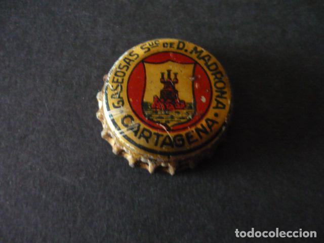Collecting other Bottles and Drinks: CHAPA GASEOSAS SUC. DE D. MADRONA CARTAGENA MURCIA CON CORCHO MUY RARA BUEN ESTADO