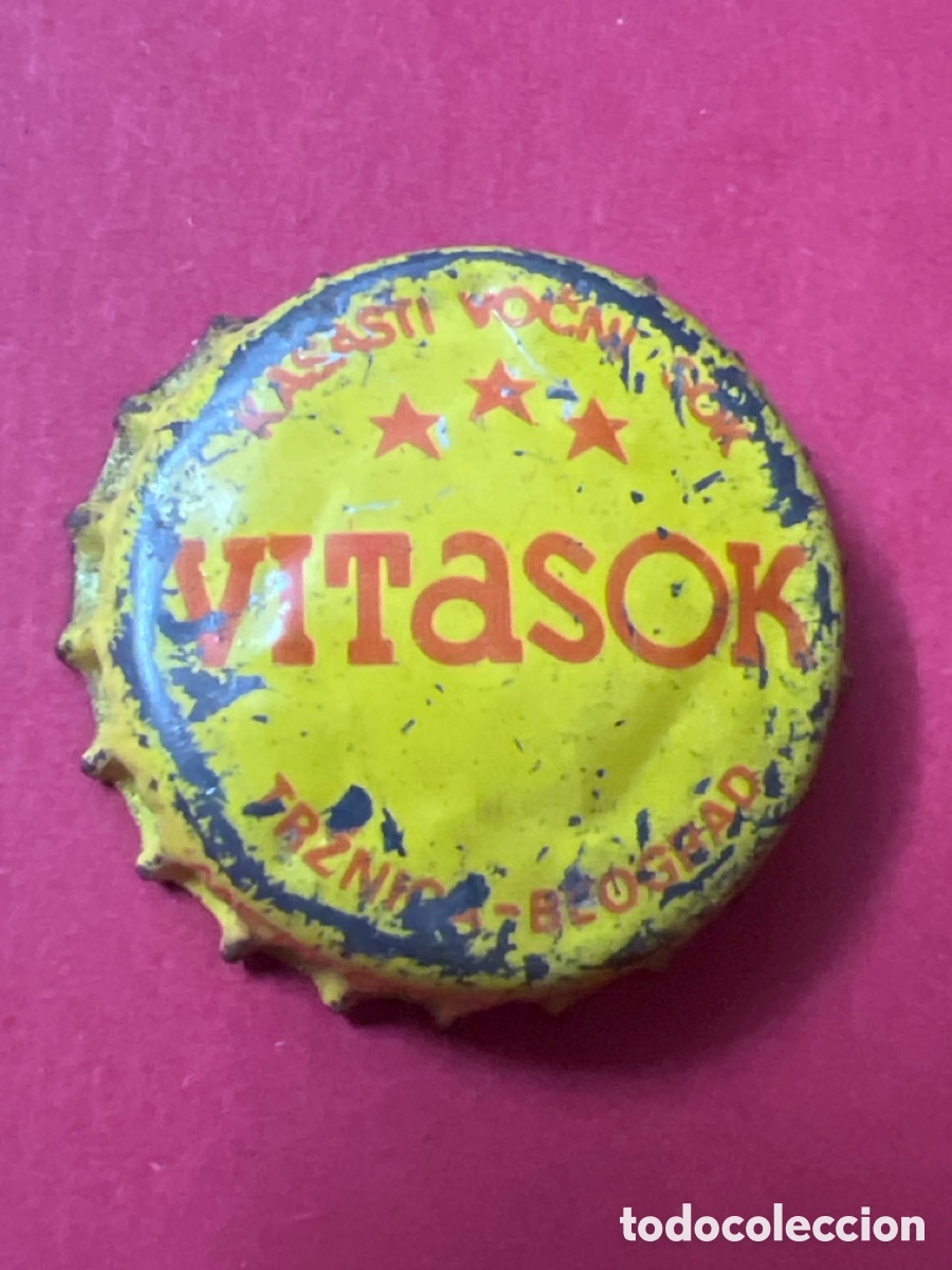 Otras Botellas y Bebidas Antiguas de colecci&oacute;n: T4/X46/B2. CHAPA BEBIDA DE FRUTAS U HORTALIZAS - VITASOK Ka&scaron;asti Vočni Sok Tržnica Beograd