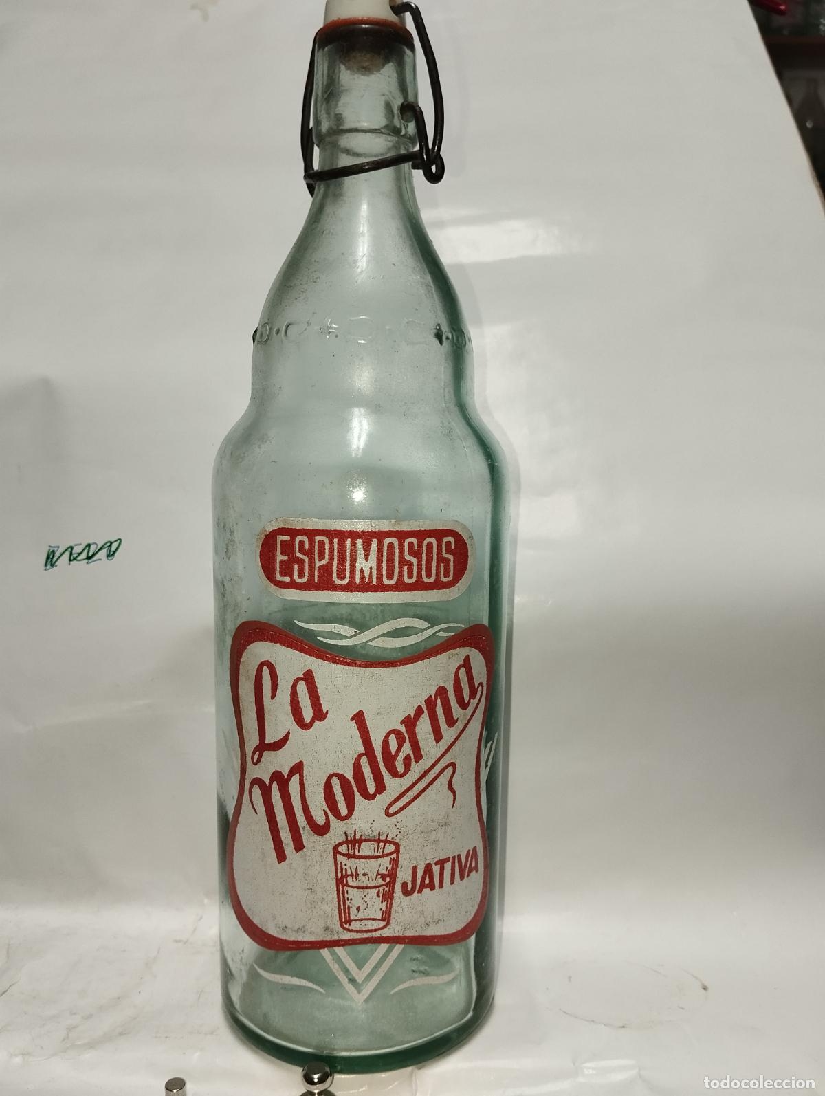 Otras Botellas y Bebidas Antiguas de colecci&oacute;n: Botella de gaseosa la moderna de J&aacute;tiva